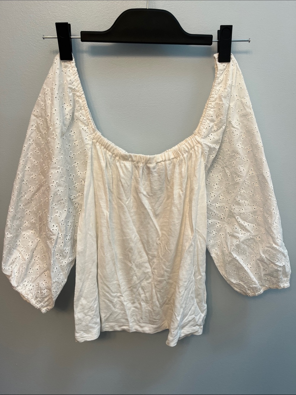 Sanctuary White Eyelet Off-Shoulder Blouse